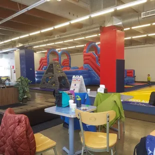 Blow up bounce castles. Tables and chairs. Free coffee