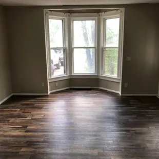 a room with hardwood floors