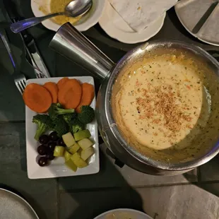 Bruschetta cheese fondue