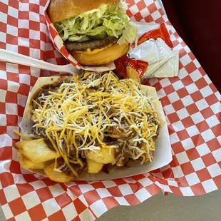 Big burger and chilli cheese fries