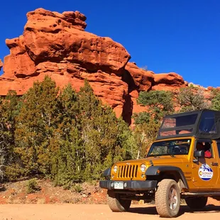Jeeping through the gorgeous red rock formations in Red Canyon Park.