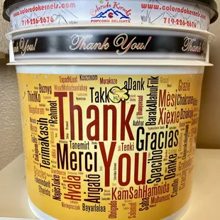 Say thank you with our bucket plus 6 resealable bags of your favorite flavors.