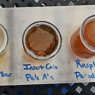 Flight of beer. You select the samples.