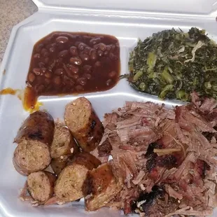 2 Meat Combo with Smoked Sausge, and Burnt Ends