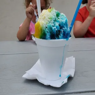 Bahama island...honeydew melon, egg custard, and blue coconut. My new fave!