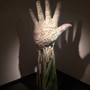 Hand Sculpture from Compass - Andrew Ramiro Tirado - Reclaimed Wood, Steel, &amp; Paint (2014) - Colorado Springs Fine Arts Center