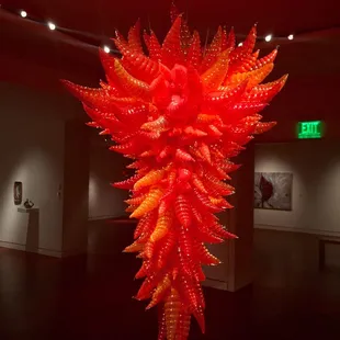 Orange Hornet Chandelier by Dave Chihuly - Hand Blown Glass - Colorado Springs Fine Arts Center
