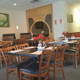 Very nice atmosphere, believe there is a tv in that back room, bathrooms down the hall nice with multiple stalls.
