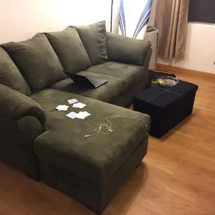 The Darcy chaise in Sage.