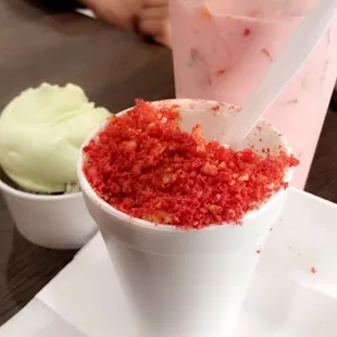 a close up of a cup of ice cream