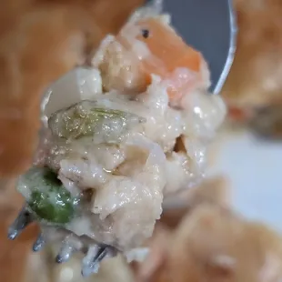 Lots of filling in the chicken pot pie