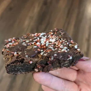 Candy cane brownie
