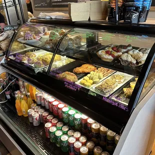 a variety of food items on display