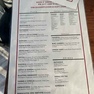 menu