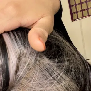 You can see how my roots where left into untouched.