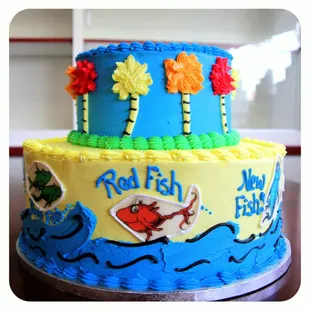 One Fish Two Fish Red Fish Blue Fish cake.