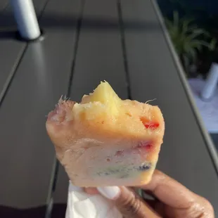 Tropical punch fruitsicle! Fresh fruit in every bite