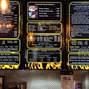 menus and prices