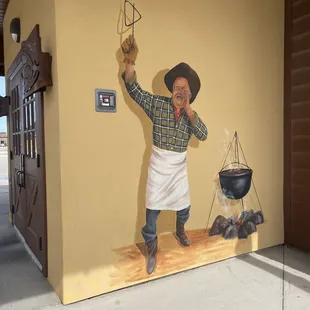 Painting on outside wall