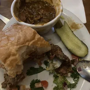Southwest Steak sandwich and gumbo