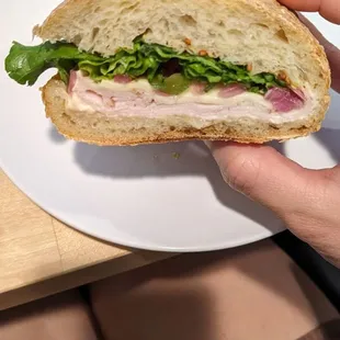 Turkey sandwich cross section.