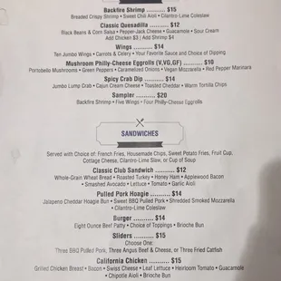 Hensley Grille menu