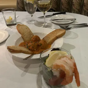 Meatballs &amp; shrimp cocktail