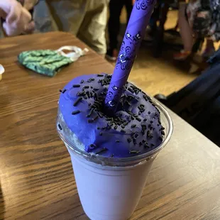 Happy Haunts Milkshake. Donut was stale, milkshake was good. Not worth the price