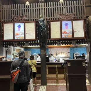 the inside of a restaurant