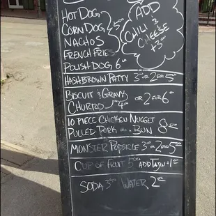 The "To-go" menu and daily specials are posted outside the restaurant on an "old school" blackboard.