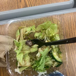 Size of $6 Greek salad