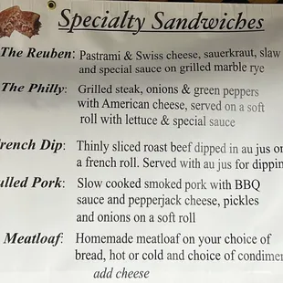 menu