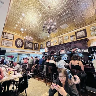 people eating and drinking