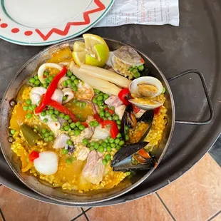 Paella before being mixed together