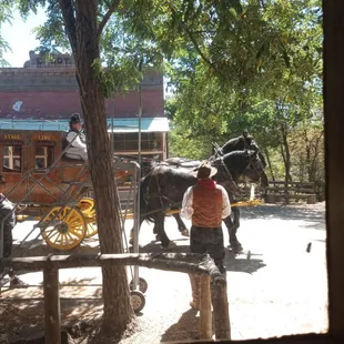Columbia Stage Line, view from the ticket seller&apos;s windows.