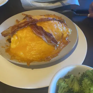 Hot Brown  w steamed broccoli