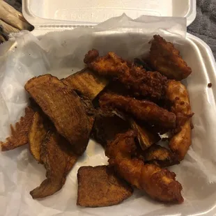 Steak fries and chicken tender entree needs help. This is a bummer.