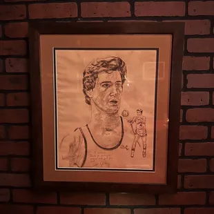 a drawing of a basketball player