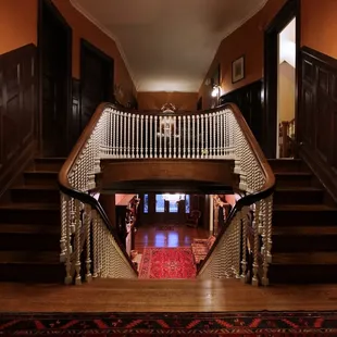 View of the Grand Staircase from the first landing where it splits in two.