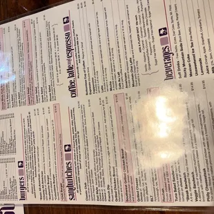 a close up of a menu