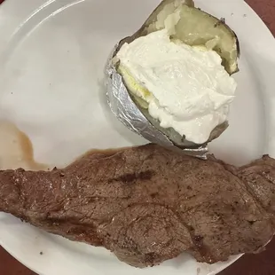 10oz NY Strip Steak with Baked potato