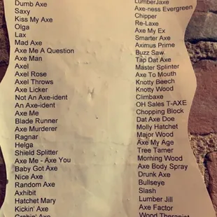 Lane names. I'm a sucker for puns..