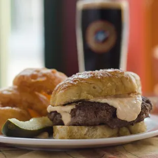 Try a pretzel burger on a made from scratch pretzel bun