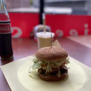 Nice size Bacon cheese burger.