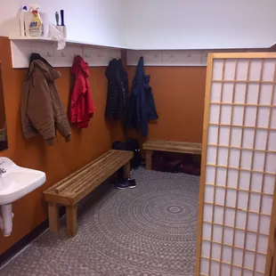 Warm changing rooms available.