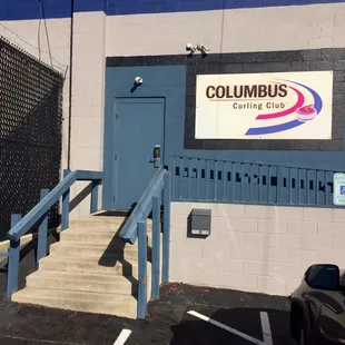 Short stairway or handicap ramp at entrance.