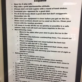 Oh yes, there is a curling etiquette.
