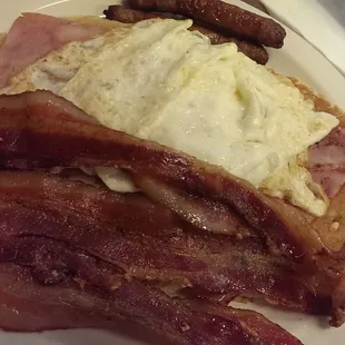Sailors breakfast with fried egg whites