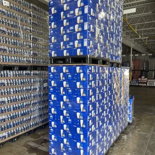 a pallet of bottled water