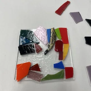 My glass mosaic is progress.   (10/03/2024)